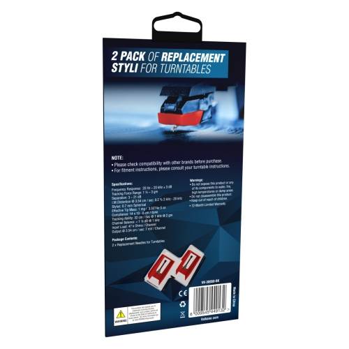 Volkano Groove Series Turntable Replacement Styli - 2 Pack