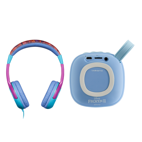 Disney Frozen Bundle : Portable Bluetooth Speaker + Kids Aux Stereo Volume Reduced Headphones
