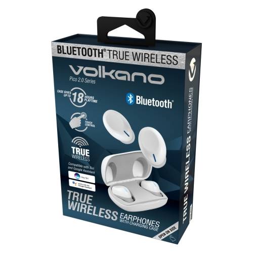 Volkano Pico 2.0 Series True Wireless Bluetooth Earbuds - White