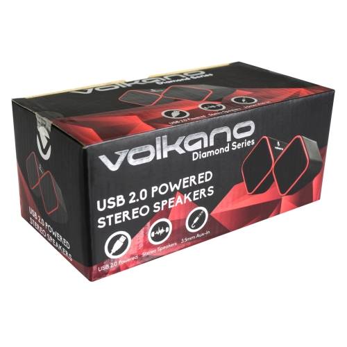 Volkano Diamond Series USB Speakers - Red