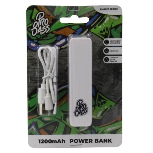 Pro Bass Engine Series 1200mAh Powerbank - White