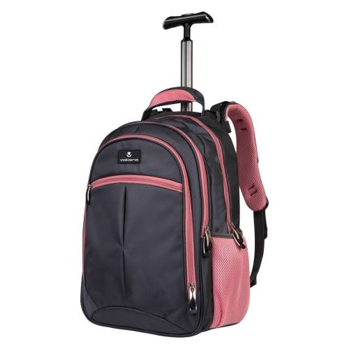 Volkano Orthopaedic Series 15.6` (39.6 cm) Trolley Backpack in Grey and Pink
