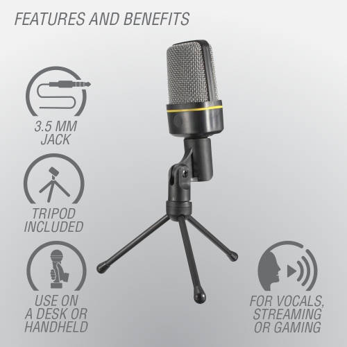 Volkano Stream Media Series 3.5mm Desktop Microphone