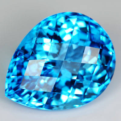 CERT 22.52ct TOP 5A SWISS BLUE TOPAZ - 100% Natural Colour - Blinding Lustre - Master Cutting