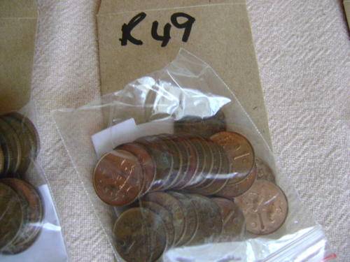 ALL SOUTH AFRICA 1CENT COINS 1966 TO 89 BAR 67E 69E
