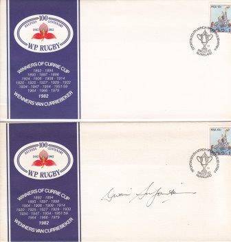 **Original Autograph** 100 Centenary of WP Rugby signed by Divan Serfontein