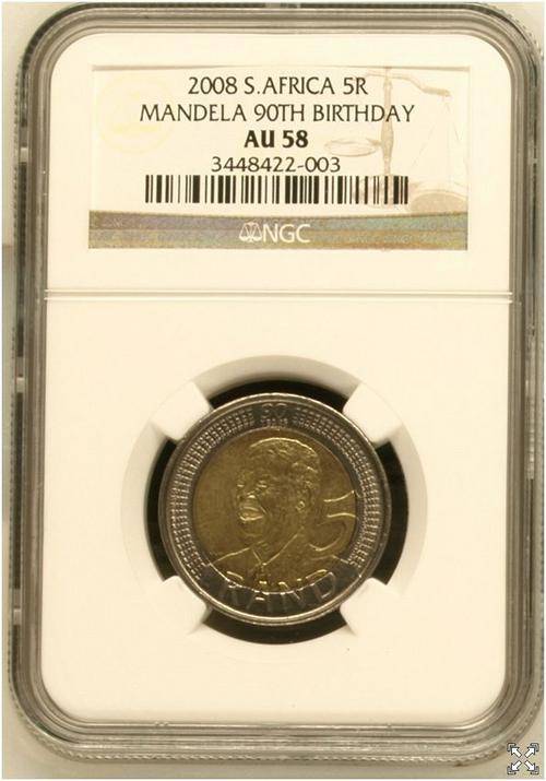Scarcer than MS grades - Mandela 2008 - graded AU58