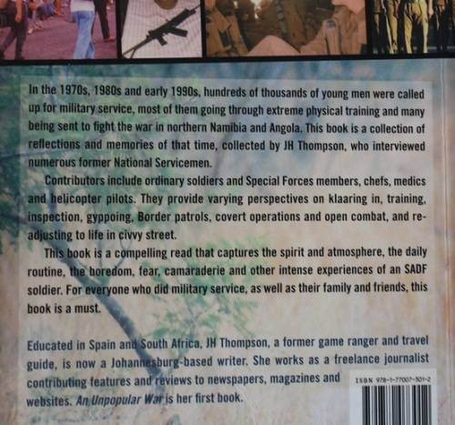 An Unpopular War by J.H.Thompson