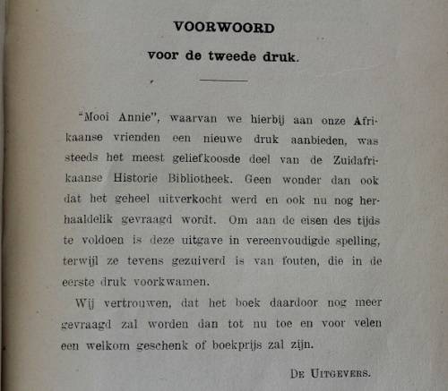 Mooi Annie-Zuid Afrikaanse Historie Bibliotheek