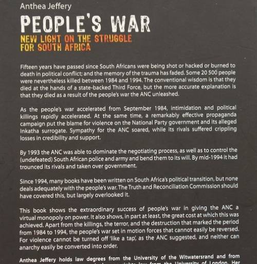 People`s War by Anthea Jeffery