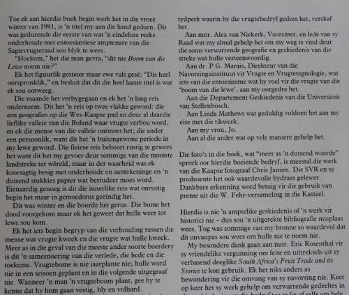 Boom van die Lewe deur Siegfried Stander. Die verhaal van Kaapse vrugte.