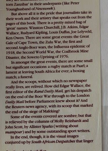 South African Despatches by Jennifer Crwys-Williams. Two centuries of the best in S.A.Journalism.