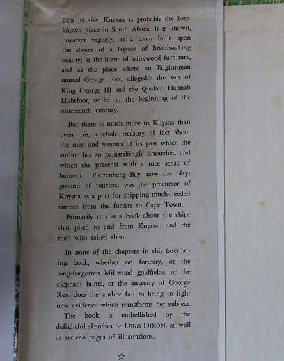 Timber and Tides by Winifred Tapson. The story of Knysna and Plettenberg Bay.