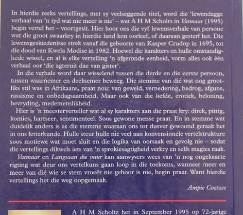 Langsaan die vuur-Vyf lewensverhale deur A.H.M. Scholtz