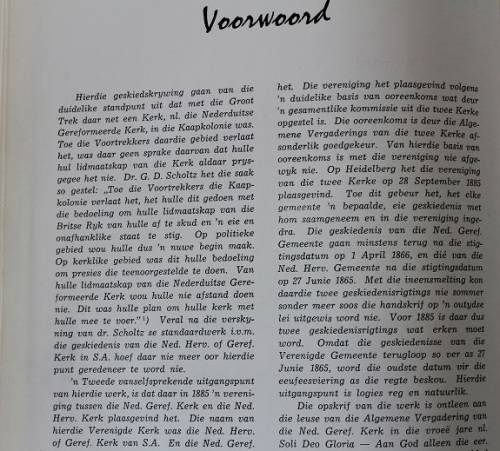 Geskiedenis van die Ned. Geref. Gemeente Heidelberg Transvaal 1865-1965 deur A.E. Faul Bosman