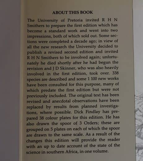 The Mammals of the Southern African Subregion-New Edition by J.D. Skinner and R.H.N. Smithers