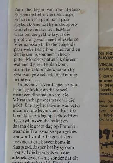 Jasper die atleet deur C.F. Beyers-Boshoff. Jasper-reeks nr. 6.
