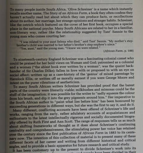 Olive Schreiner edited by Cherry Clayton.