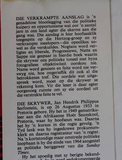 Die Verkrampte Aanslag deur J.H.P. Serfontein