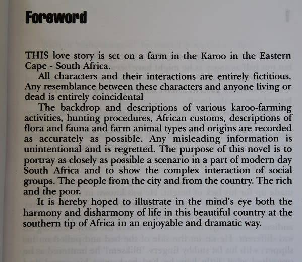 The Glory of an African Farm by Chris Hood. Set on a farm in the Karoo-- Eastern Cape.
