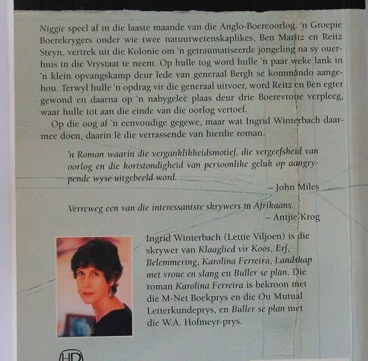 Niggie deur Ingrid Winterbach. Anglo Boere-oorlog verhaal