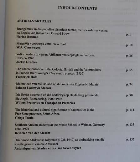 Suid-Afrikaanse Tydskrif vir kultuurgeskiedenis. Jaargang 23 (deel 1 ) Junie 2009