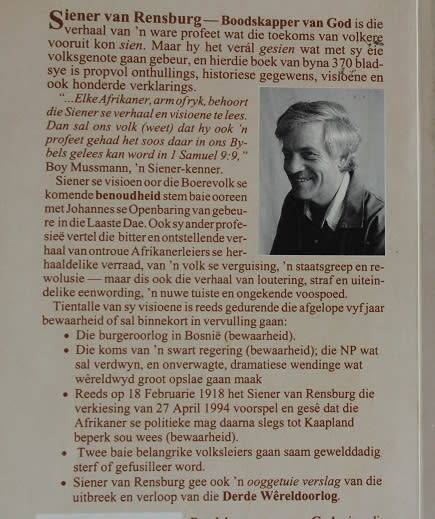 Siener van Rensburg. Boodskapper van God deur Adriaan Snyman