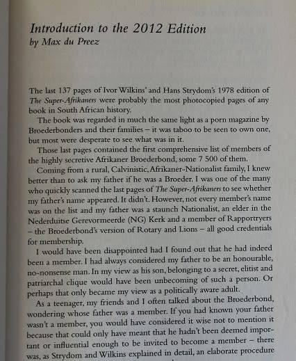 The Super-Afrikaners by I. Wilkens & Hans Strydom. Inside the Afrikaner Broederbond