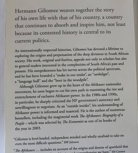 Hermann Giliomee historian. An Autobiography