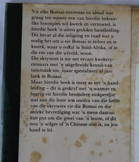 Die Suid-Afrikaanse Bonsai-Boek deur Doug Hall en Don Black