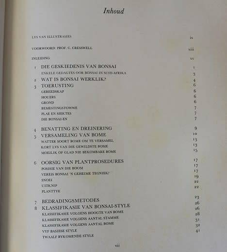 Die Suid-Afrikaanse Bonsai-Boek deur Doug Hall en Don Black