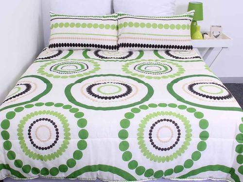 Green Circles Comforter Set (Queen)