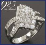 CLUSTER RING, 5CT GENUINE .925 STERLING SILVER RING
