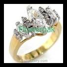 1 YEAR GUARANTEE! Stunning 3ct lab diamond overlaid in 24kt GOLD size 8