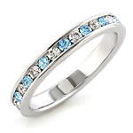 **FREE SHIP** size 7/8/9/10 - 1ct Aquamarine ternity CZ diamond ring