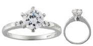 Diamond CZ Engagament Ring 14kt solid white gold