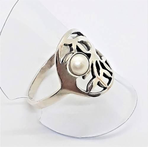 Natural Cultured Pearl Sterling Silver Ring