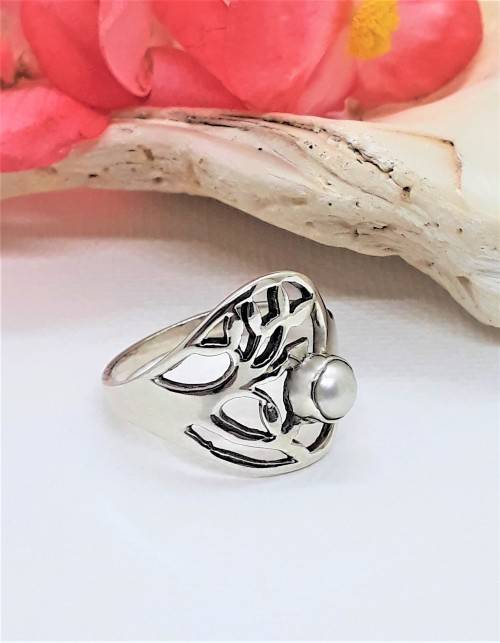 Natural Cultured Pearl Sterling Silver Ring