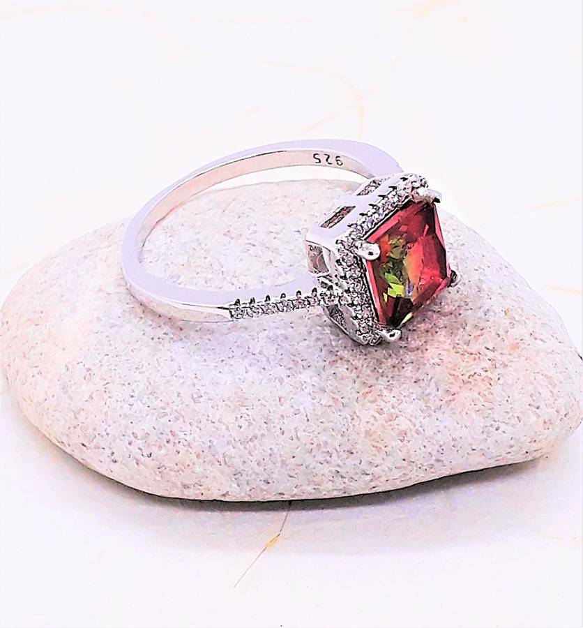 Pink Mystic Topaz Sterling Silver Ring