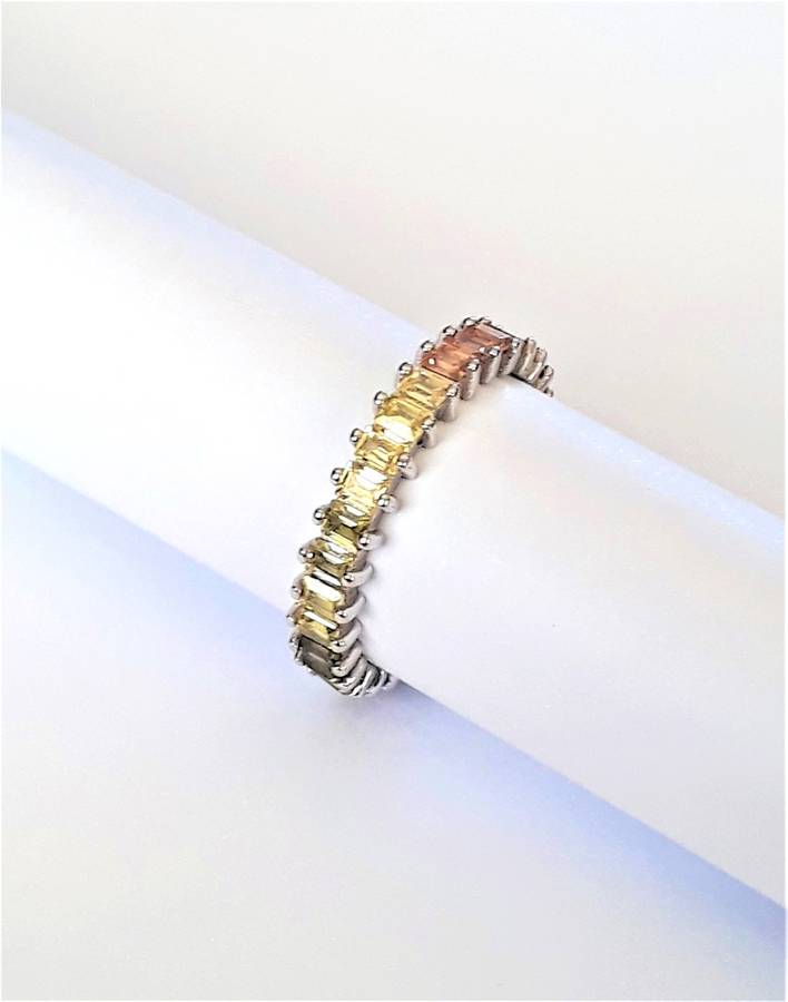 Multi-colour Cubic Zirconia Sterling Silver Ring