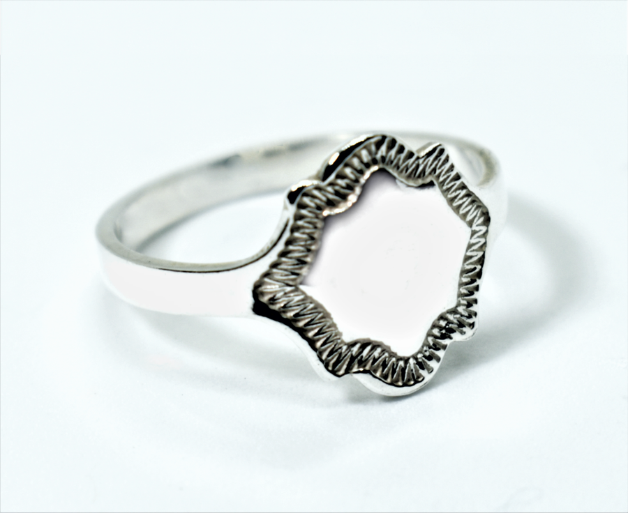 Shield Signet Sterling Silver Ring