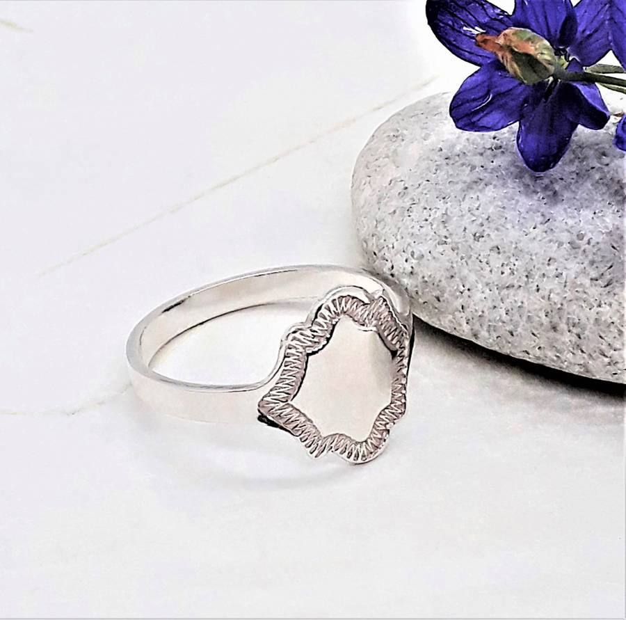 Shield Signet Sterling Silver Ring