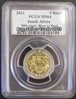 ##SUPER RARE ##  2011 SARB 90th Anniversary R5 PCGS MS64 ## GREAT VALUE ##