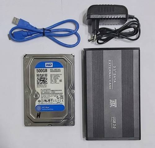 EXTERNAL DRIVE (CASE + 500GB HARD-DRIVE) WITH FREE SHIPPING!