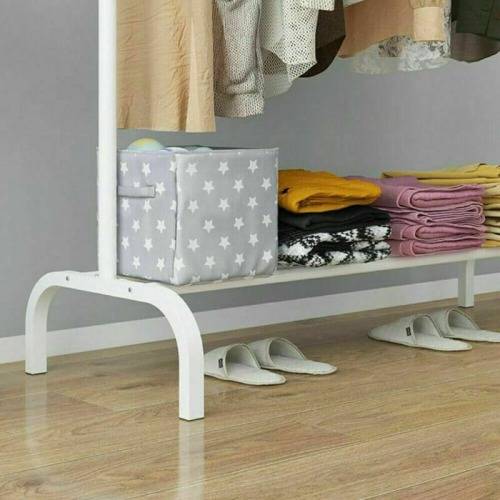 Clothing Rail with Shoe Rack and Hooks