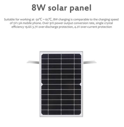 Solar Charged WIFI Outdoor Camera with  Separate Solar Panel - 5MP - 1080P HD - Two Way Audio