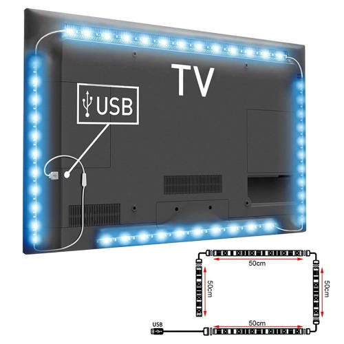USB 2m LED TV Back Ambient Strip Light - RGB - SMD 5050 - 16 Key Controller