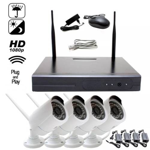 4 Channel HD NVR Latest Software CCTV System + HDMI + Phone Viewing + Waterproof Cameras