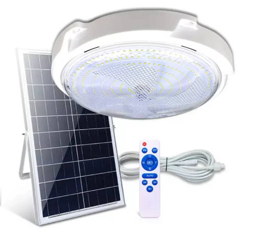 100w Solar Ceiling Light with Separate Solar Panel - Remote Control
