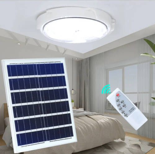 100w Solar Ceiling Light with Separate Solar Panel - Remote Control
